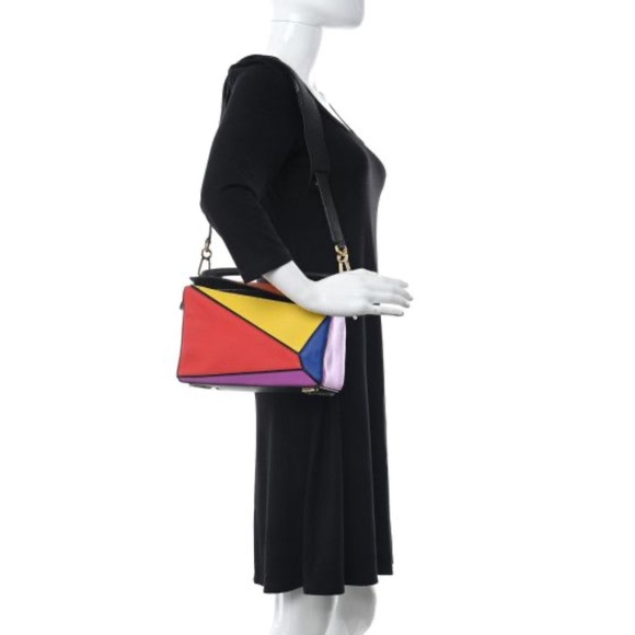 Authentic LOEWE Patchwork Puzzle Bag Multicolor Medium - Picture 3 of 16